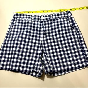 Merona Navy Blue & White Checkered Shorts; Sz 2